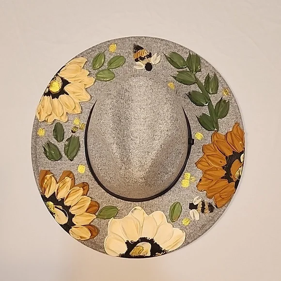 Beyond the canvas by Yaya wearable art brimmed hat beyond the canvas by yaya | Accessories | Beyond The Canvas  main image 2